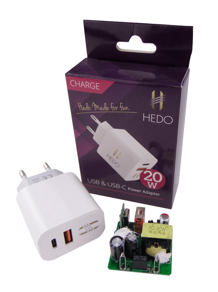 Adapter Ładowarka sieciowa HEDO USB PD+ QC 3.0 20W biały (H-CRNCWG01)